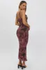 Pink Floral Bodycon Dress Singlet Cowl Neck Maxi sold by Ally Fashion