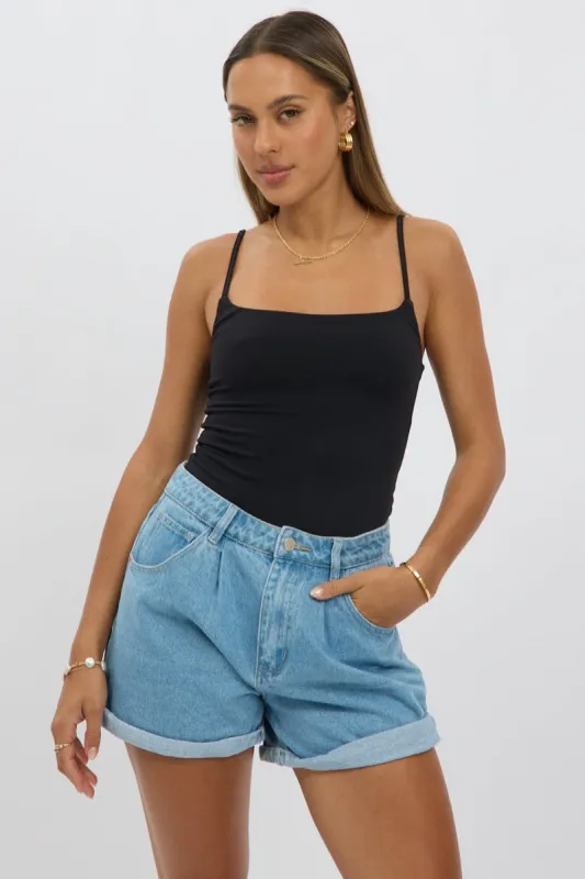 Black Bodysuit Sleeveless Supersoft sold by Ally Fashion