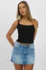 Black Singlet Scoop Neck Rib sold by Ally Fashion