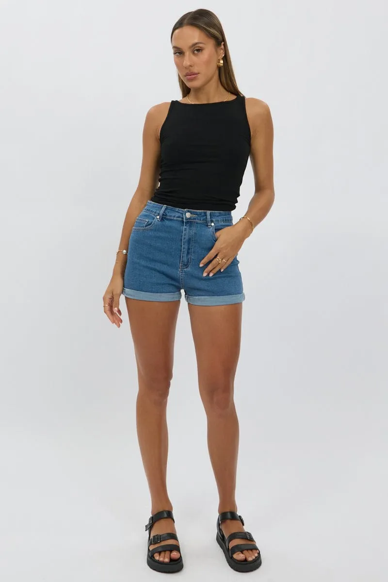 Black Boat Neck Tank Top Rib sold by Ally Fashion product image thumbnail 2