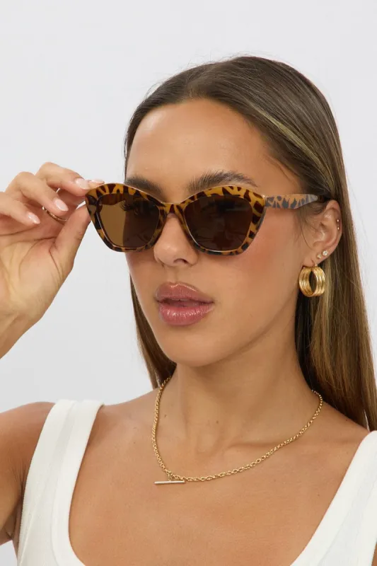 Brown Animal Print Fashion Sunglasses sold by Ally Fashion