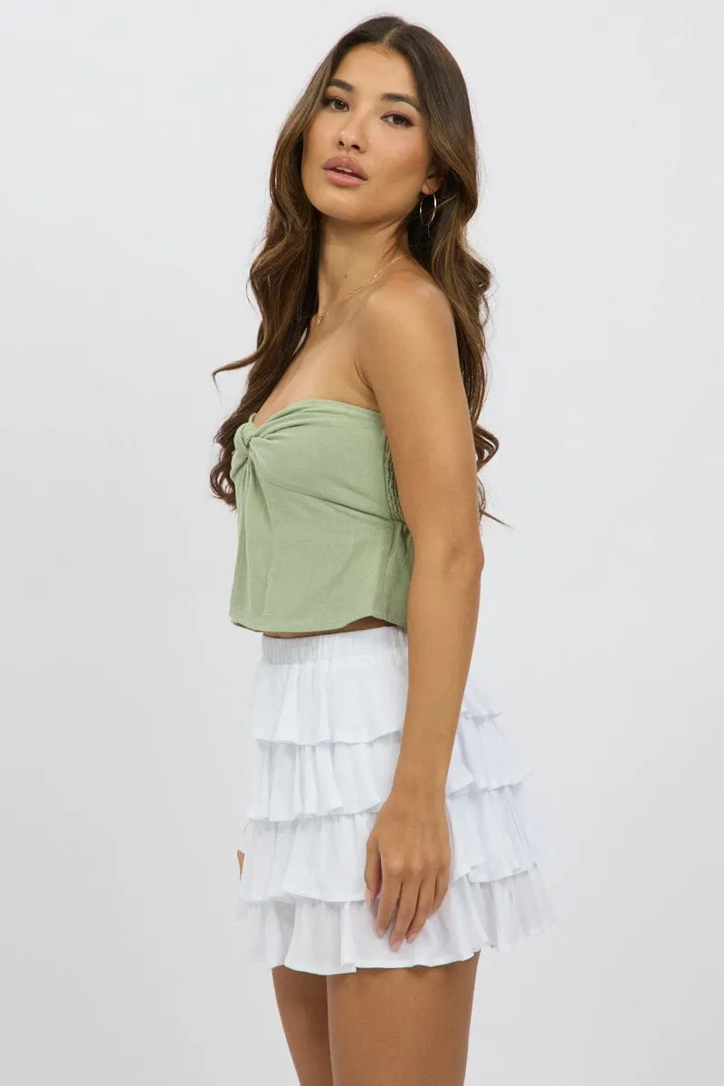 Green Tube Top Strapless Open Front Linen Blend sold by Ally Fashion product image thumbnail 4
