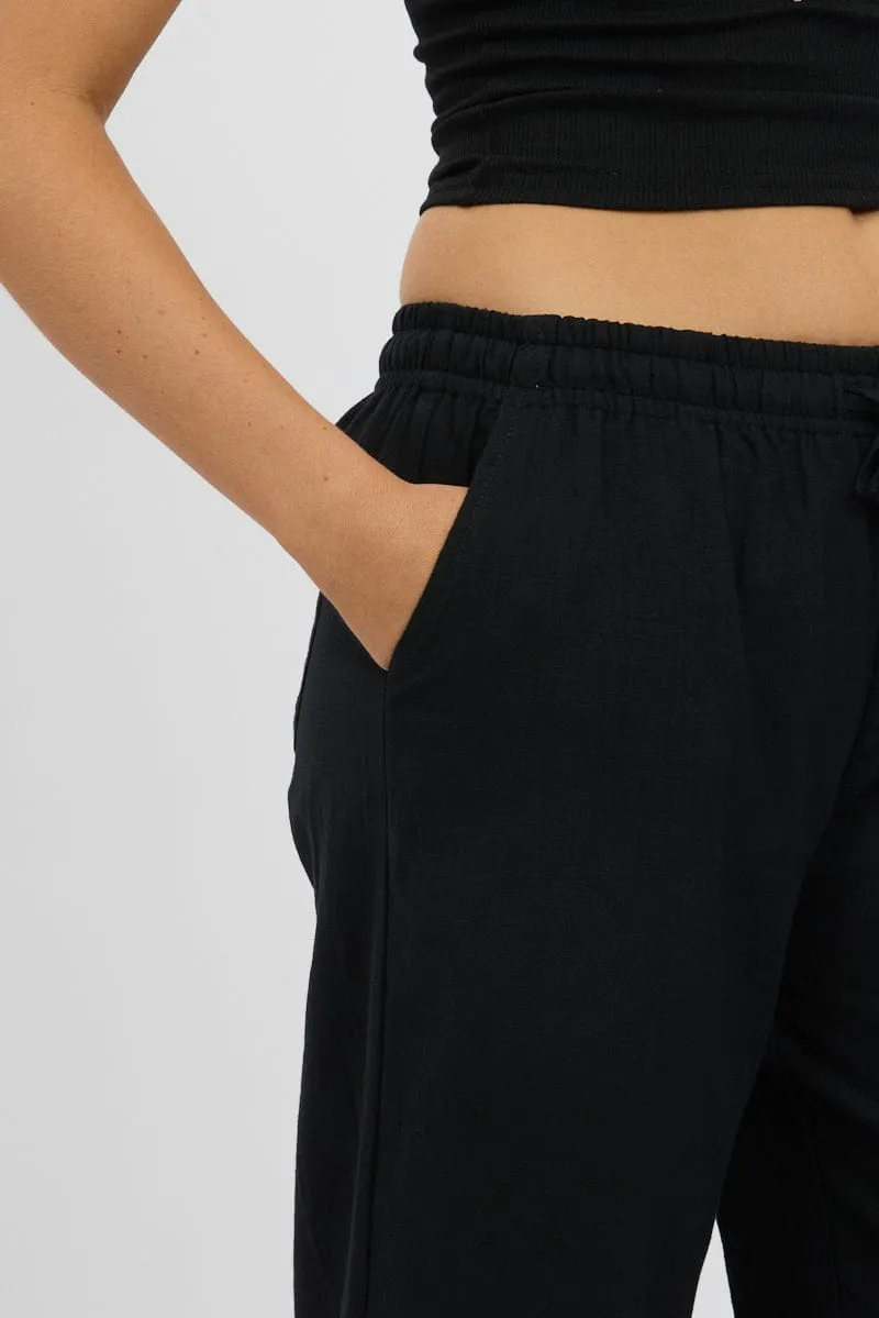 Black Wide Leg Pants Elasticated sold by Ally Fashion product image thumbnail 3
