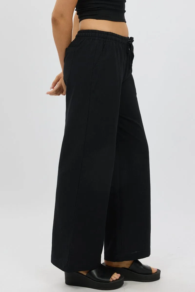 Black Wide Leg Pants Elasticated sold by Ally Fashion product image thumbnail 4
