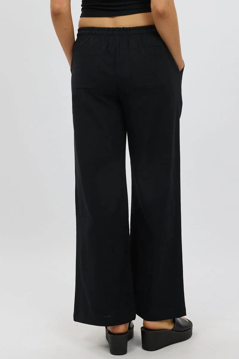 Black Wide Leg Pants Elasticated sold by Ally Fashion product image thumbnail 5