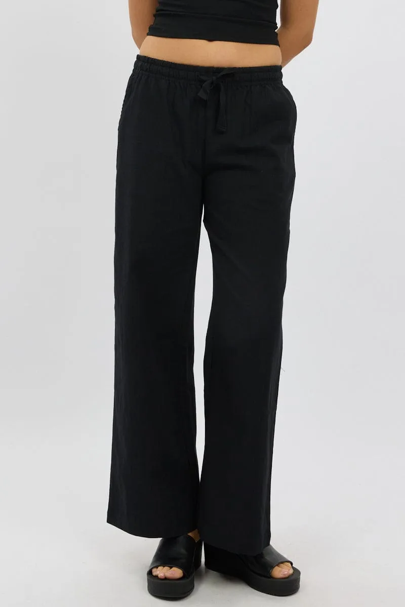 Black Wide Leg Pants Elasticated sold by Ally Fashion product image thumbnail 2