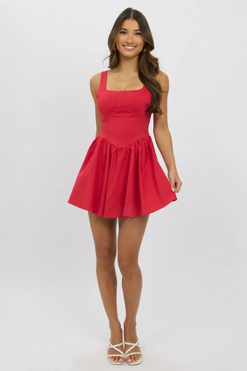 Red Fit And Flare Dress Mini sold by Ally Fashion product image thumbnail 2