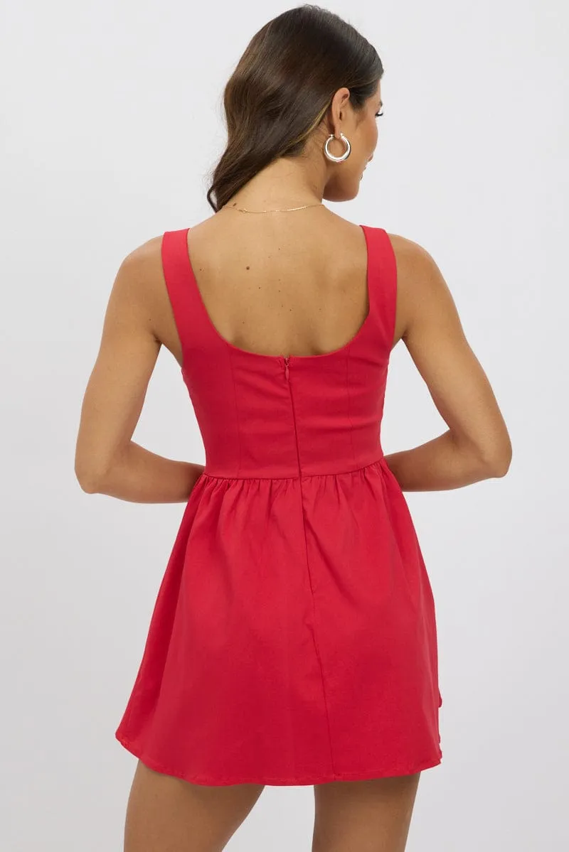 Red Fit And Flare Dress Mini sold by Ally Fashion product image thumbnail 5