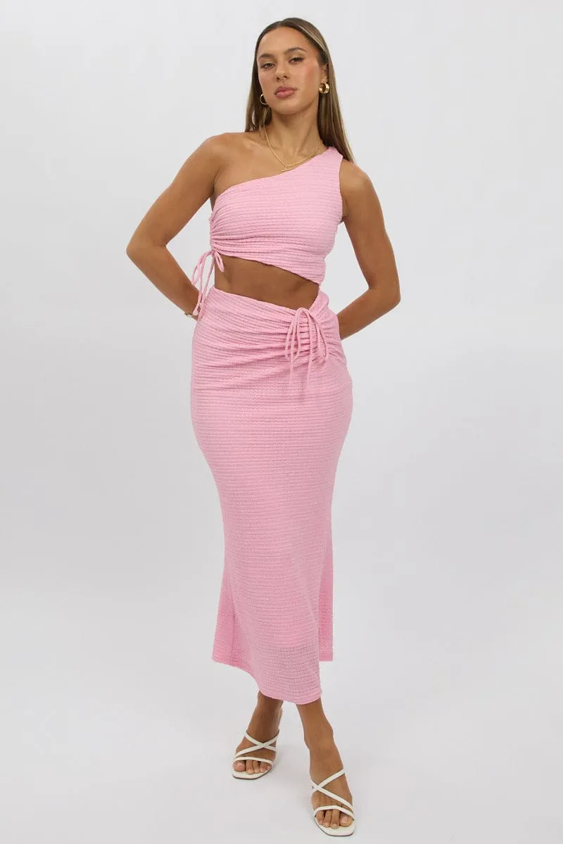 Pink Bodycon Dress One Shoulder Maxi sold by Ally Fashion product image thumbnail 2