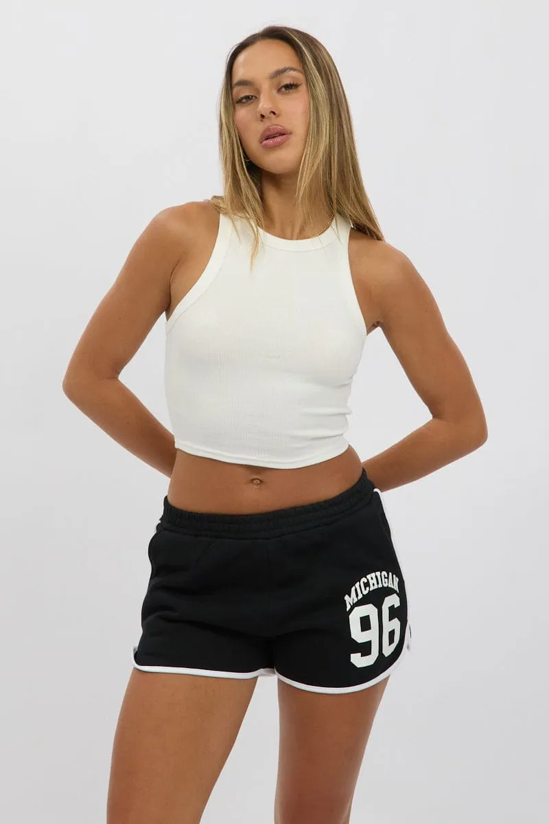 White Tank Top Rib sold by Ally Fashion product image thumbnail 3