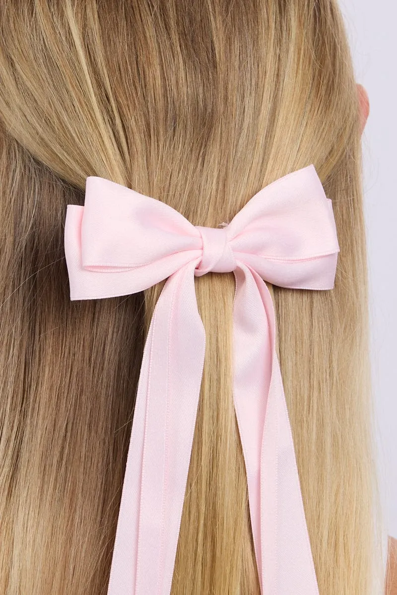 Pink Hair Bow Barrette sold by Ally Fashion product image thumbnail 2