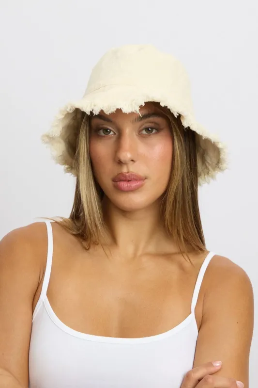 White Bucket Hat sold by Ally Fashion