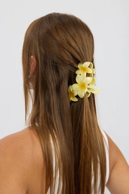 Yellow Flower Claw Clip sold by Ally Fashion