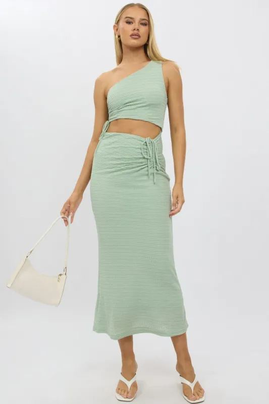 Green Bodycon Dress One Shoulder Maxi sold by Ally Fashion