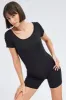 Black Romper Short Sleeve Scoop Neck Activewear sold by Ally Fashion