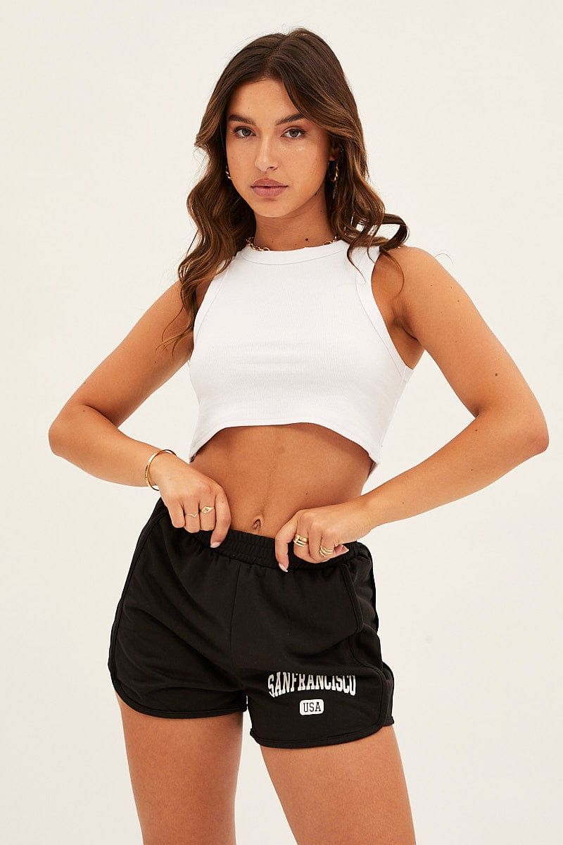 Black San Francisco Graphic Track Shorts sold by Ally Fashion product image thumbnail 2
