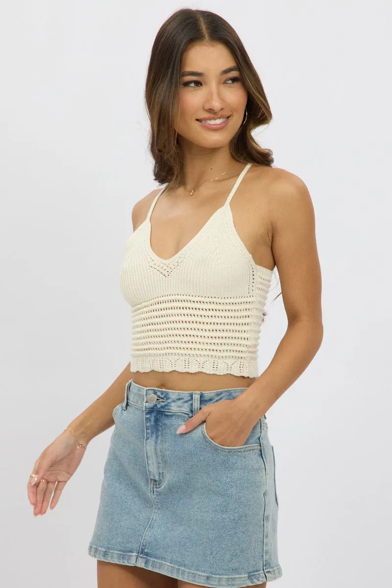 White Crochet Knit Top sold by Ally Fashion product image thumbnail 4