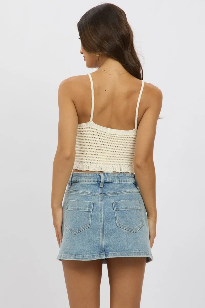 White Crochet Knit Top sold by Ally Fashion product image thumbnail 5