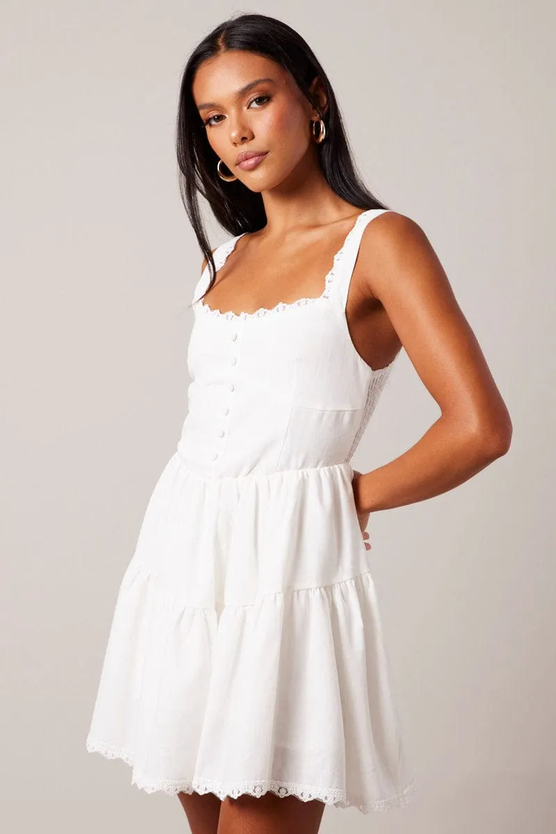 White Fit And Flare Dress Mini sold by Ally Fashion product image thumbnail 4