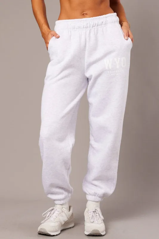 Grey Track Pants High Rise sold by Ally Fashion