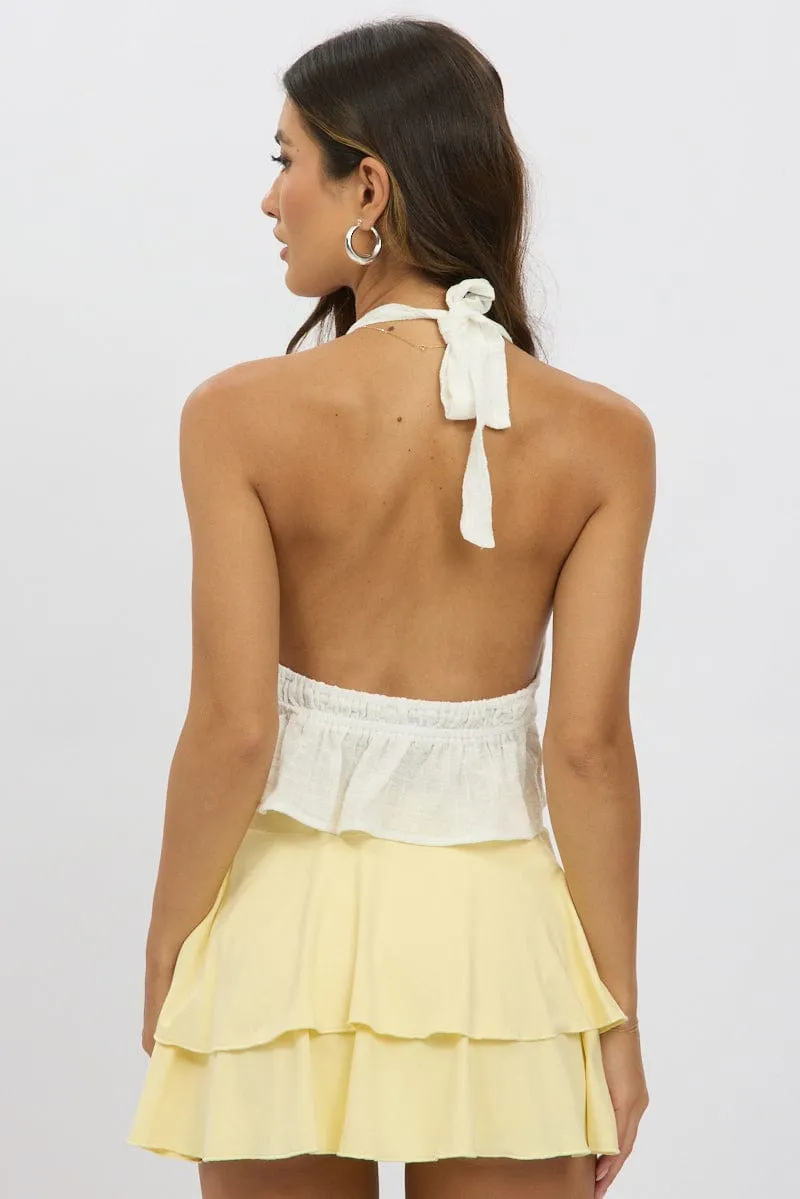 White Tie Front Halter Top Sleeveless sold by Ally Fashion product image thumbnail 5