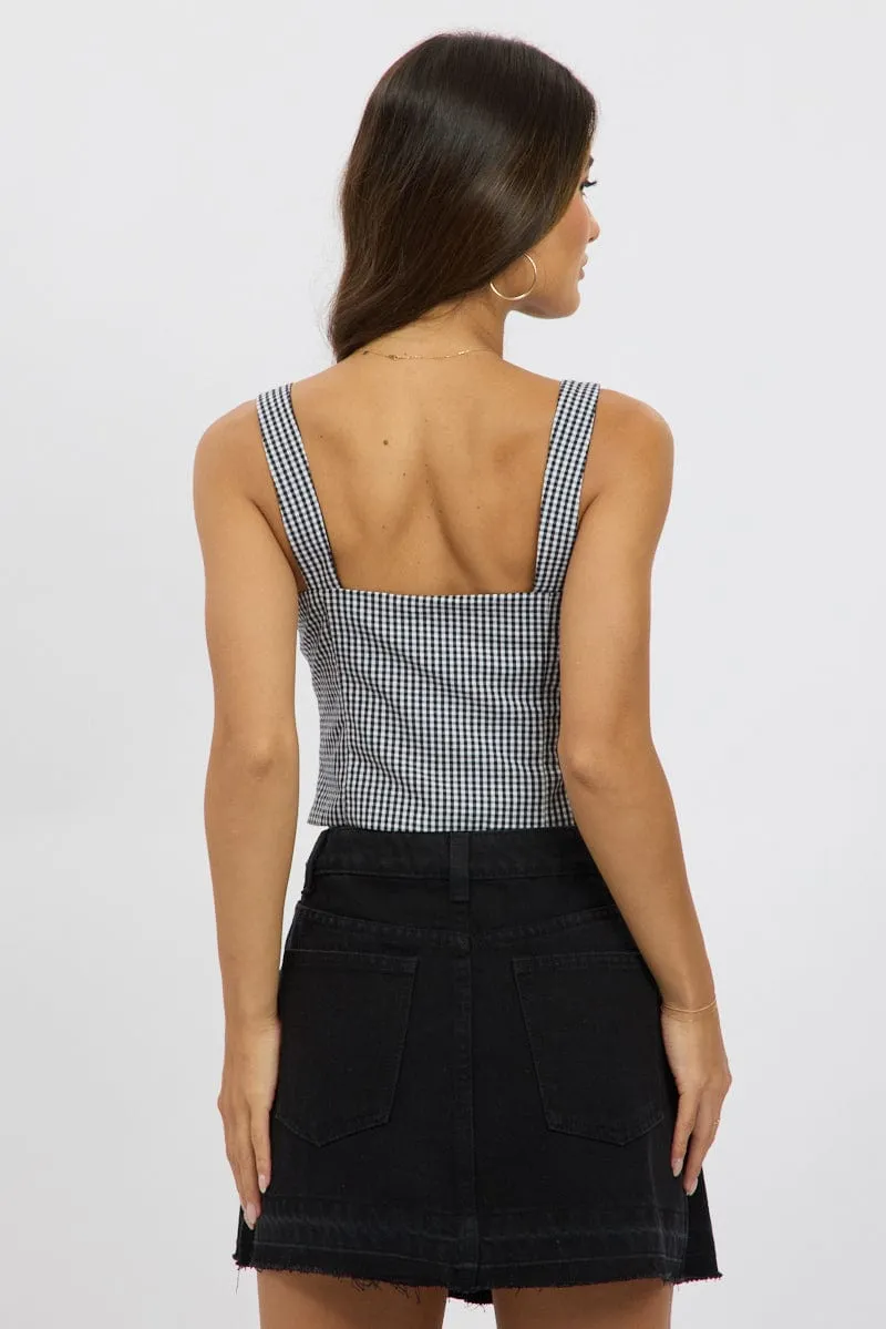 Black Check Corset Top Sleeveless sold by Ally Fashion product image thumbnail 5