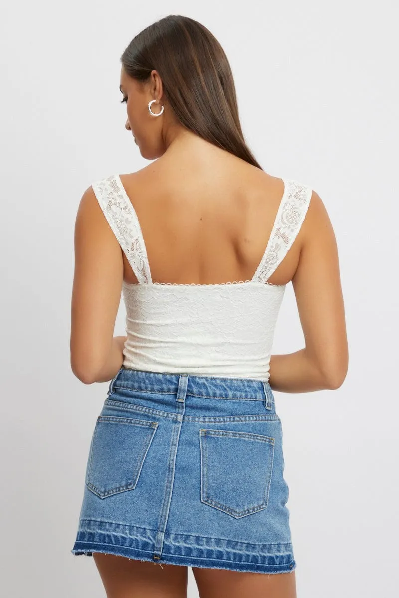White Lace Top Sleeveless sold by Ally Fashion product image thumbnail 5