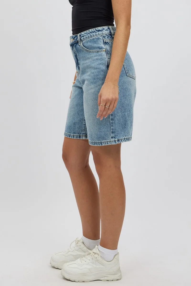 Denim Jorts Mid Rise sold by Ally Fashion product image thumbnail 4