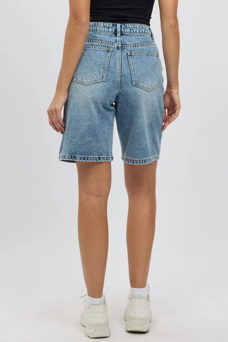 Denim Jorts Mid Rise sold by Ally Fashion product image thumbnail 5