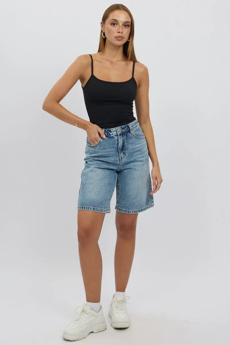 Denim Jorts Mid Rise sold by Ally Fashion product image thumbnail 2