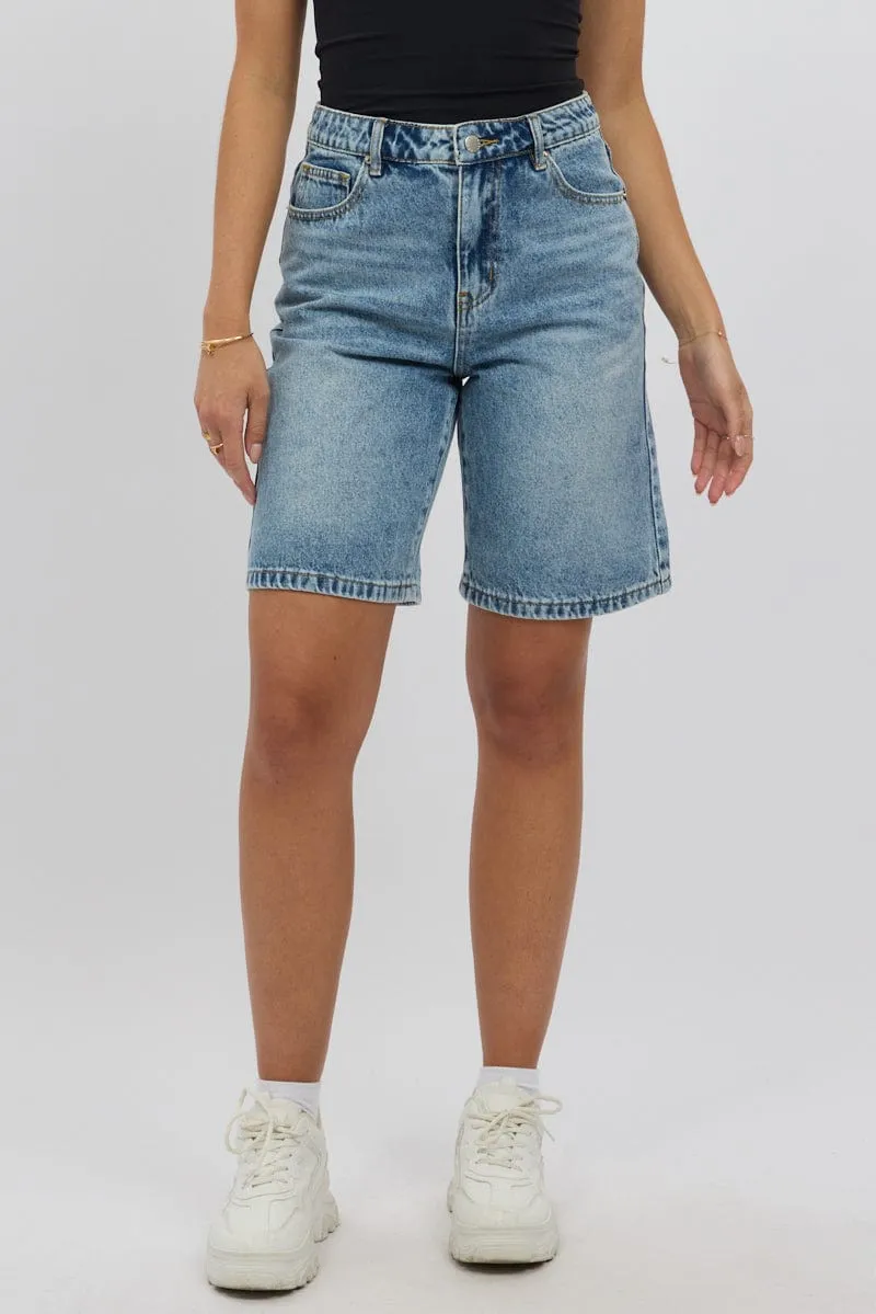 Denim Jorts Mid Rise sold by Ally Fashion product image thumbnail 3