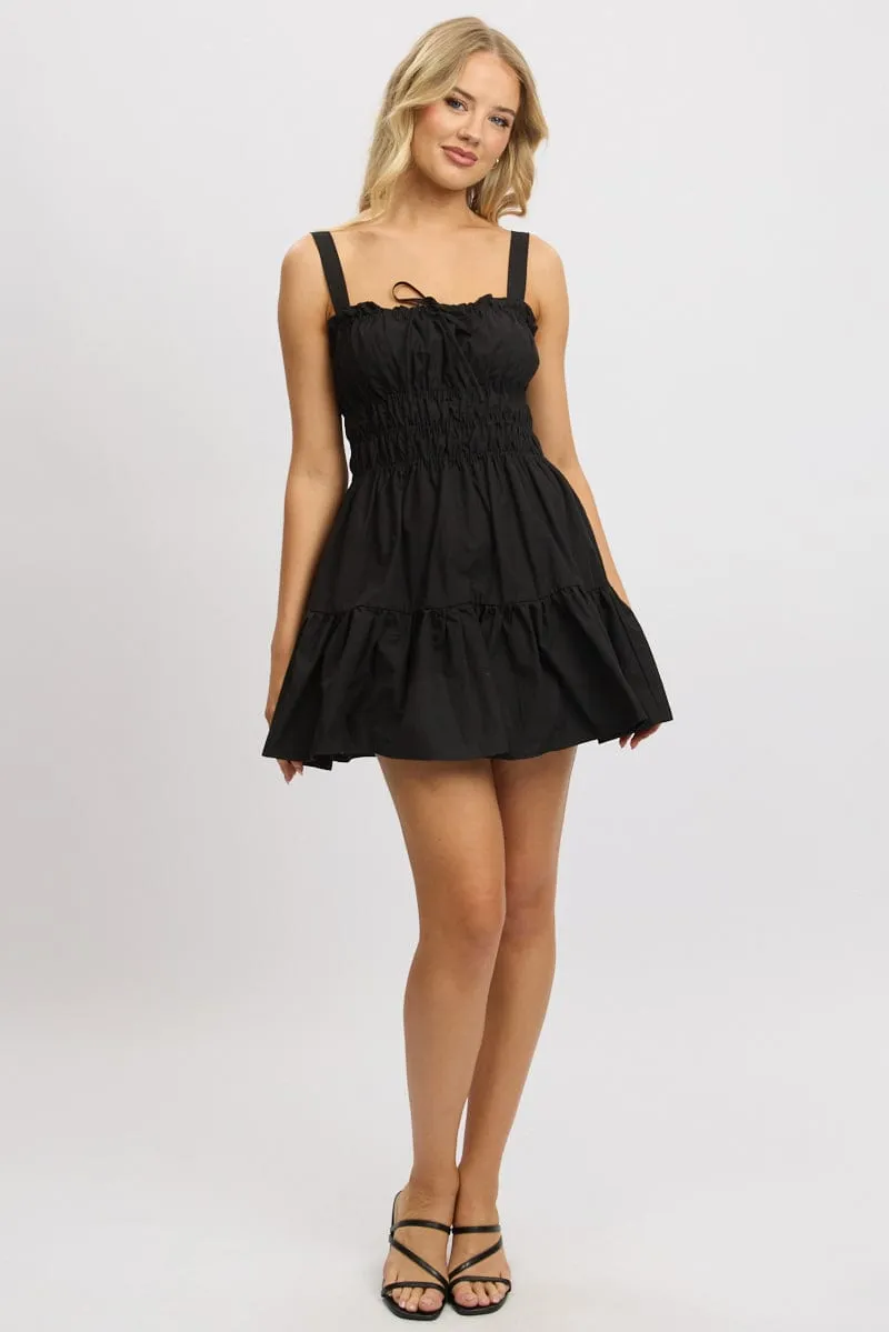 Black Fit And Flare Dress Mini Poplin sold by Ally Fashion product image thumbnail 2