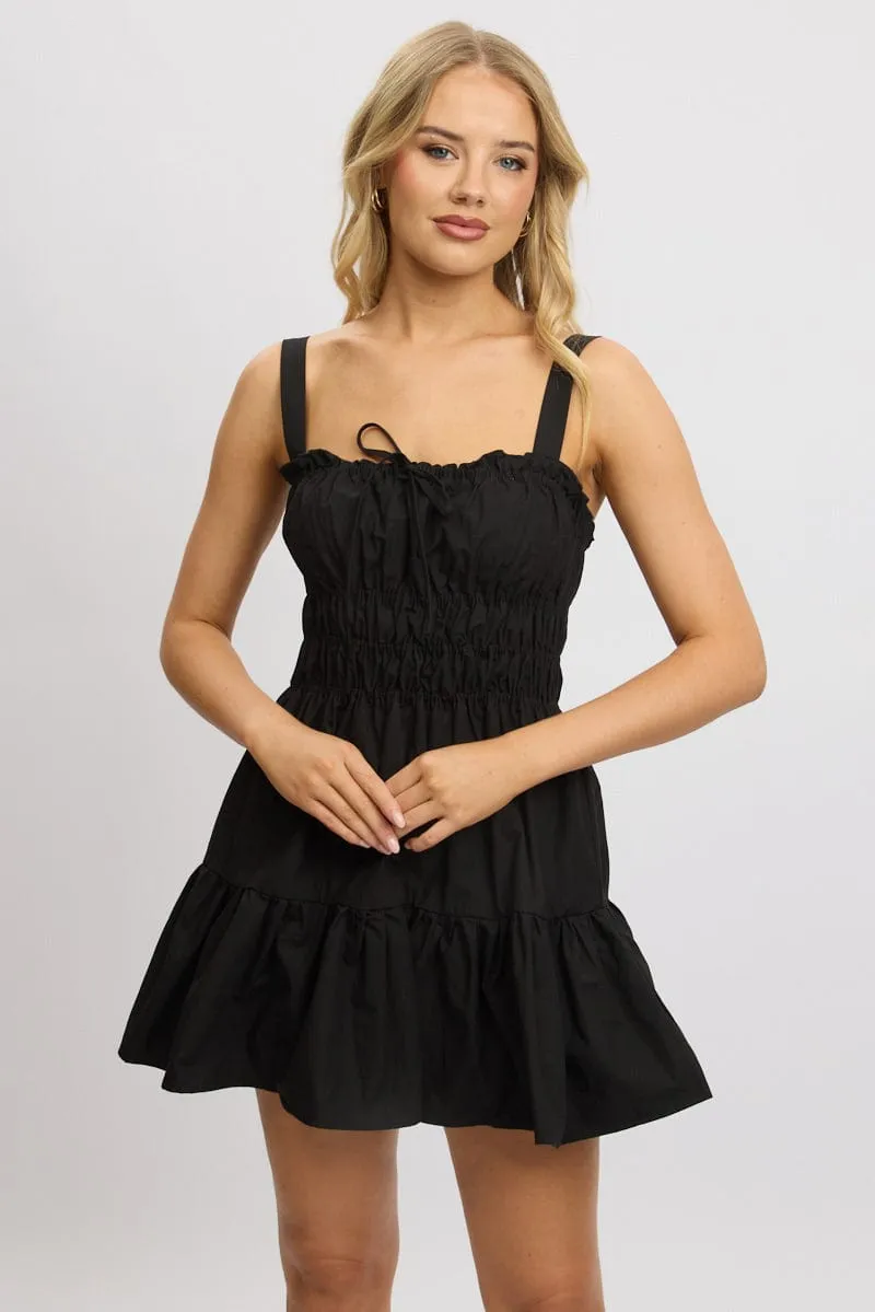 Black Fit And Flare Dress Mini Poplin sold by Ally Fashion product image thumbnail 3