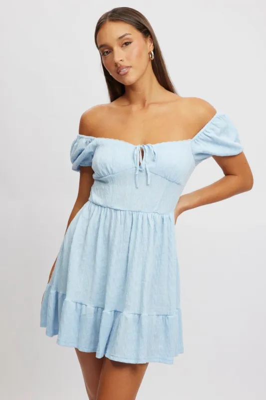 Blue Fit And Flare Dress Mini Lace sold by Ally Fashion