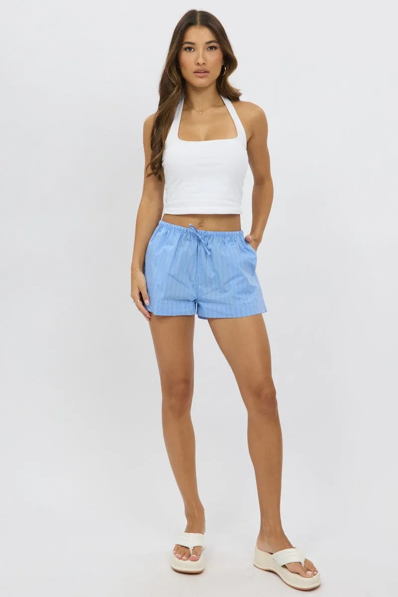 Blue Stripe Shorts Mid Rise sold by Ally Fashion product image thumbnail 2
