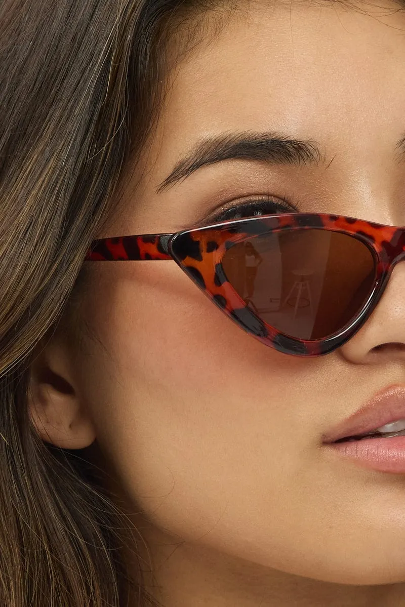 Brown Animal Print Cat Eye Sunglasses sold by Ally Fashion product image thumbnail 2