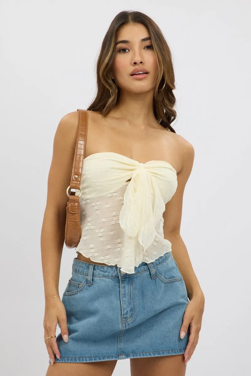 White Boob Tube Top Lace sold by Ally Fashion