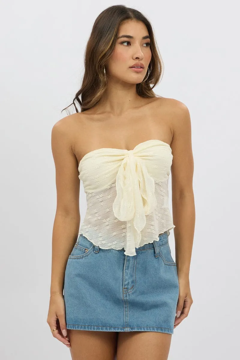 White Boob Tube Top Lace sold by Ally Fashion product image thumbnail 3