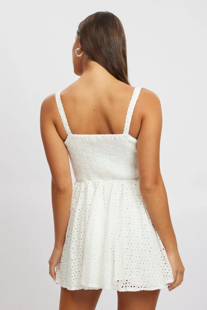 White Fit And Flare Dress Corset Detail Mini sold by Ally Fashion product image thumbnail 5
