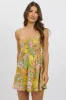 Green Abstract Strapless Dress Mini Tie Back sold by Ally Fashion