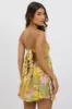 Green Abstract Strapless Dress Mini Tie Back sold by Ally Fashion