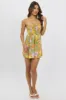 Green Abstract Strapless Dress Mini Tie Back sold by Ally Fashion