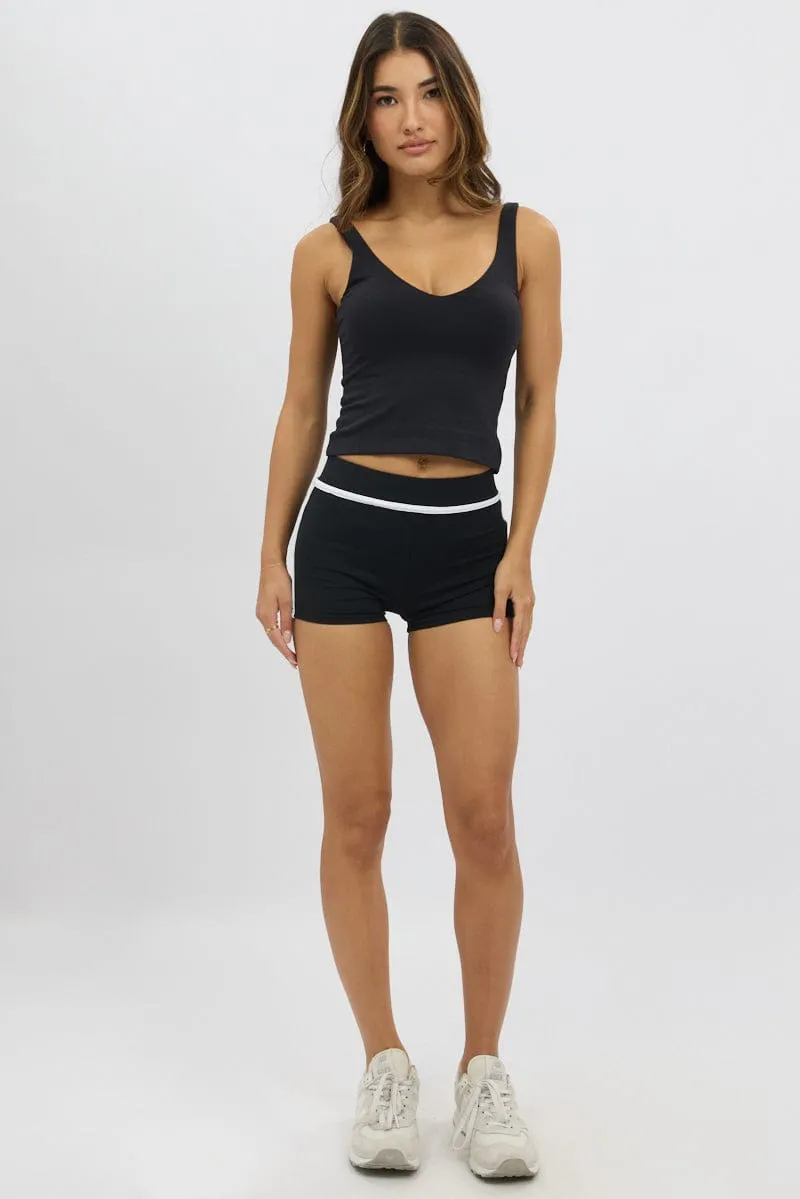 Black Binding Biker Short sold by Ally Fashion product image thumbnail 2