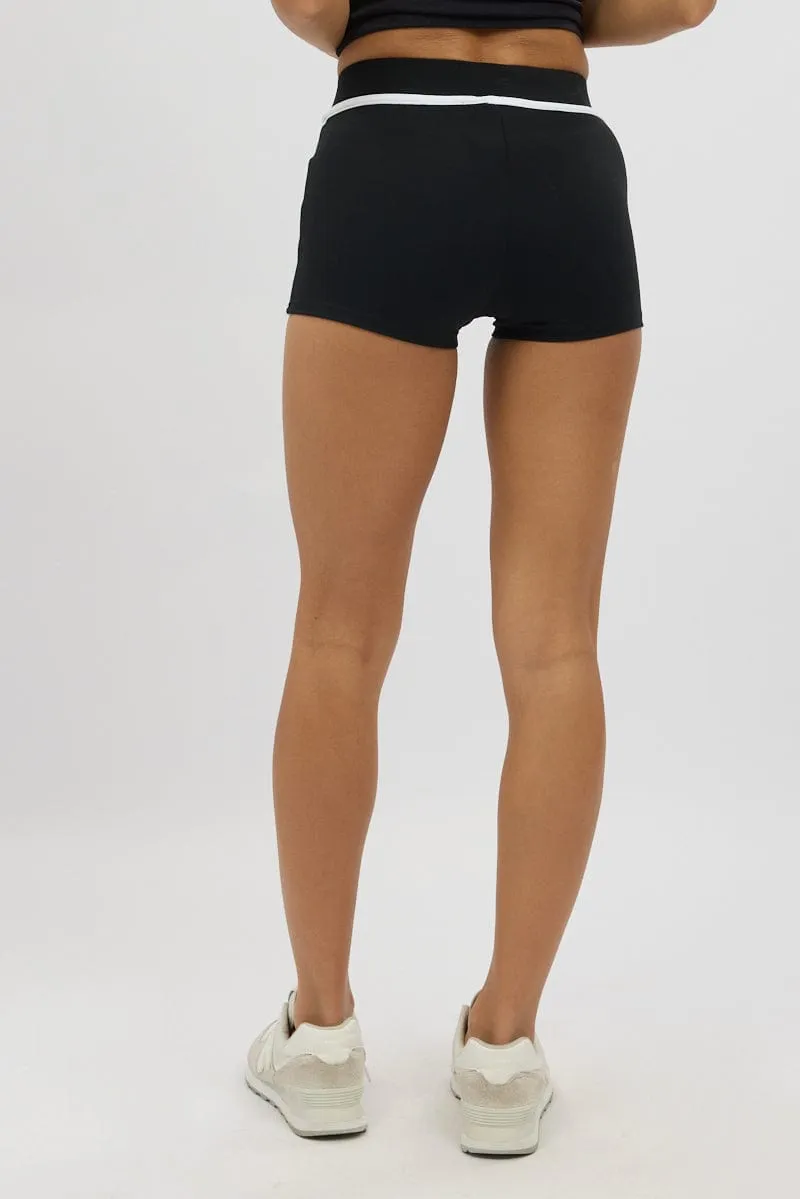 Black Binding Biker Short sold by Ally Fashion product image thumbnail 5
