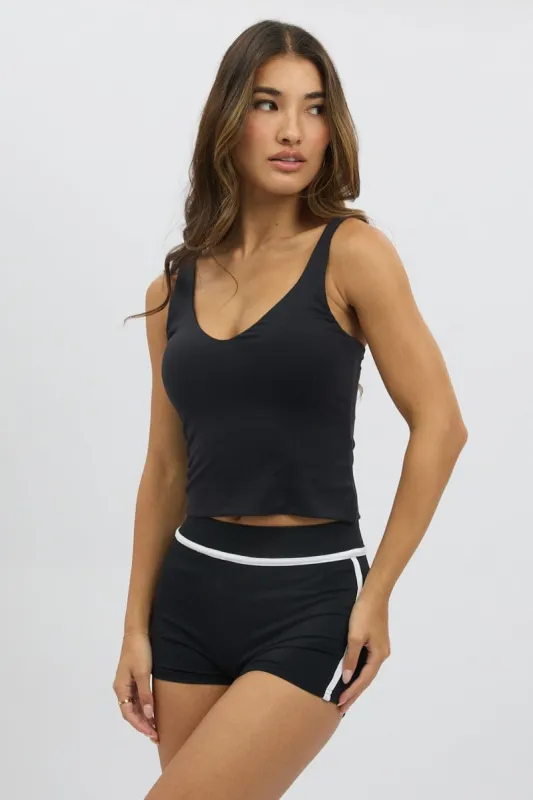 Black Binding Biker Short sold by Ally Fashion