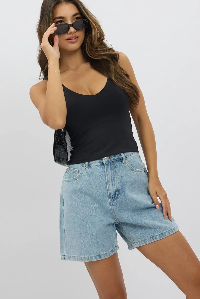 Denim Jorts High Rise sold by Ally Fashion