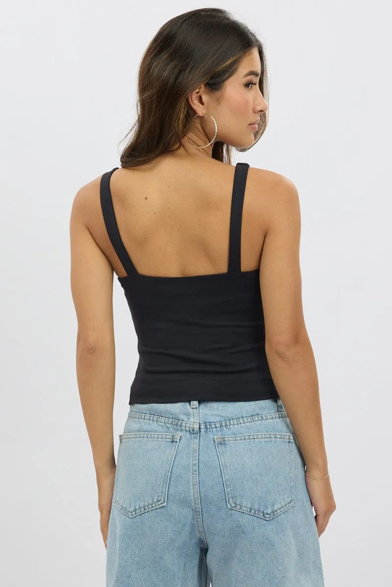 Black Tank Top V Neck Supersoft sold by Ally Fashion product image thumbnail 5