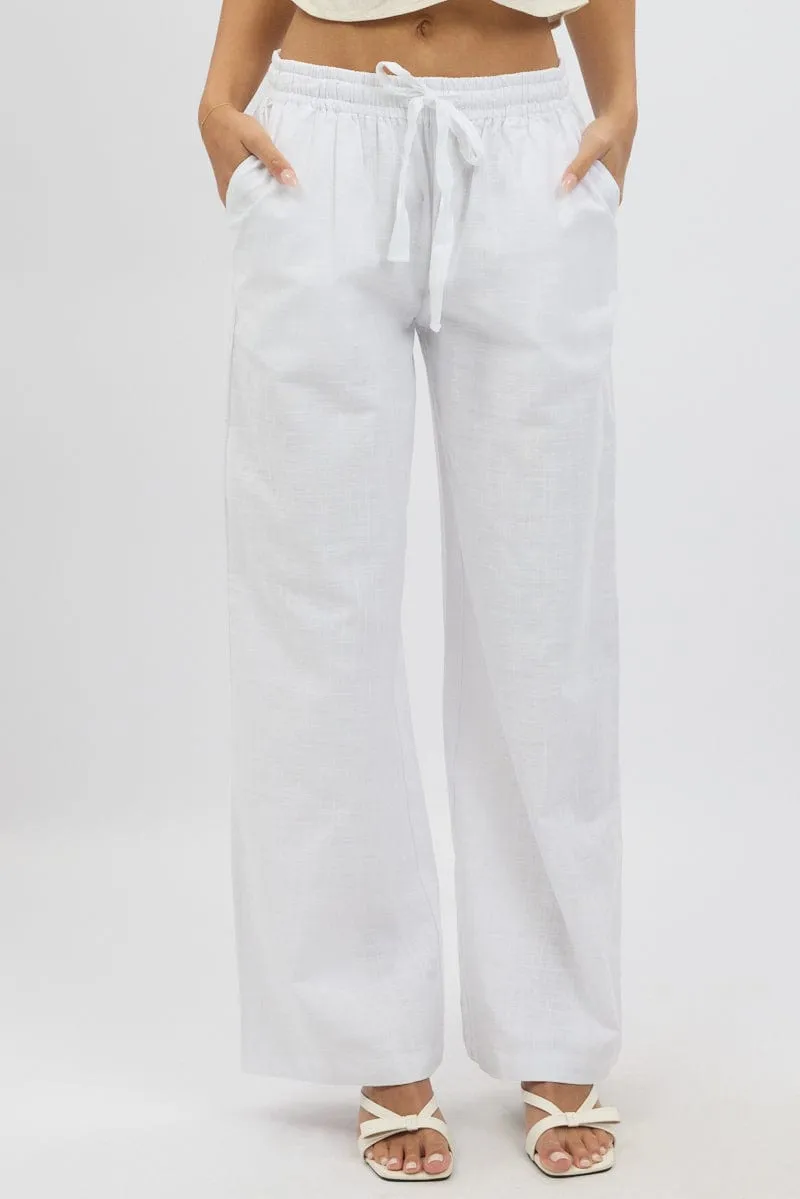 White Wide Leg Pants Elasticated sold by Ally Fashion product image thumbnail 2