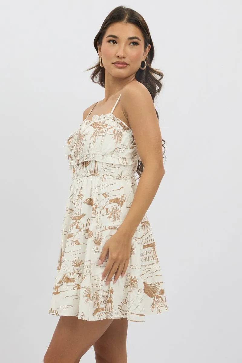 Brown Abstract Fit And Flare Dress Mini sold by Ally Fashion product image thumbnail 4