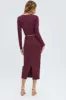 Red Midi Skirt Twisted Waist Double Layer sold by Ally Fashion